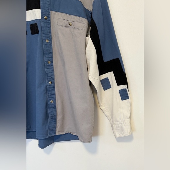 Vintage Wrangler Patchwork Western Long Sleeve Shirt , sz medium - Picture 4 of 9